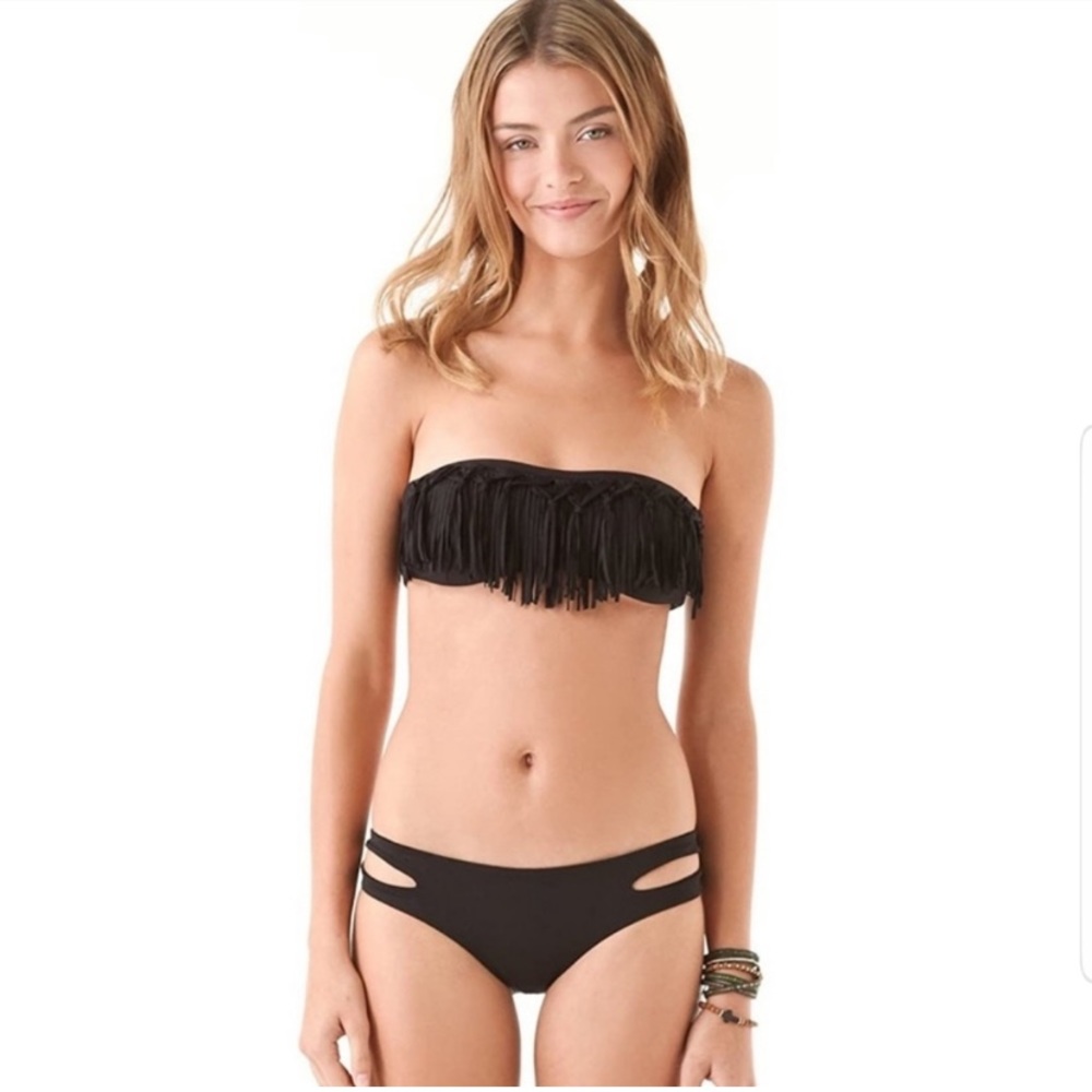 Revolve Bettinis Strapless Fringe Bikini Top ASO Rihanna